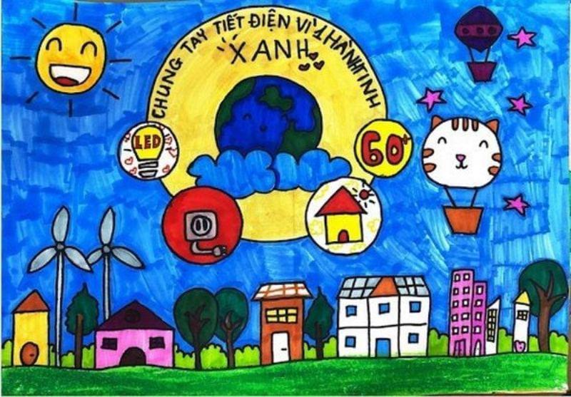 Hướng dẫn vẽ tranh áp phích đẹp, dễ hiểu và thuyết phục 14 Mẫu tranh áp phích "Tiết kiệm điện" với hình ảnh minh họa sinh động, sử dụng nguyên tắc "3D: Dễ hiểu – Dễ nhớ – Dễ nhìn".