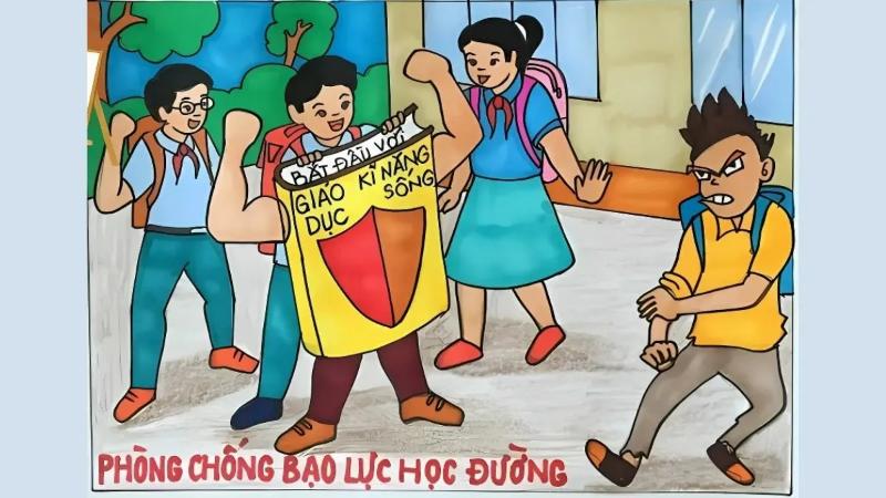 ve tranh bao luc hoc duong 48