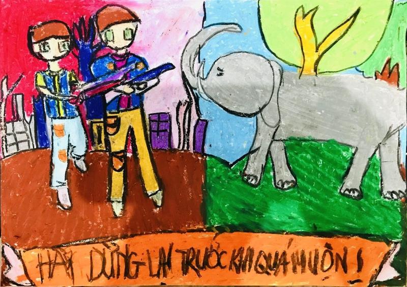 Vẽ tranh bảo vệ động vật hoang dã ý nghĩa và truyền cảm hứng 9 Không săn bắt voi. Hãy dừng lại trước khi quá muộn