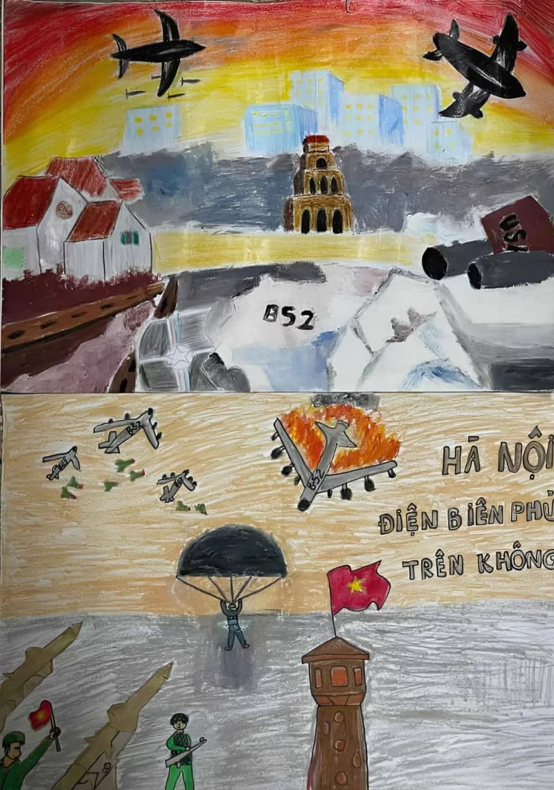 Hướng dẫn vẽ tranh chiến thắng Điện Biên Phủ đơn giản, đẹp nhất 15 ve tranh chien thang dien bien phu 32