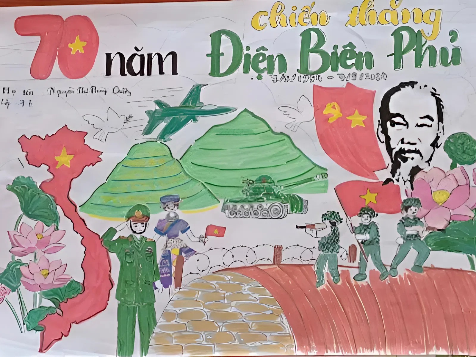 Hướng dẫn vẽ tranh chiến thắng Điện Biên Phủ đơn giản, đẹp nhất 1 ve-tranh-chien-thang-dien-bien-phu