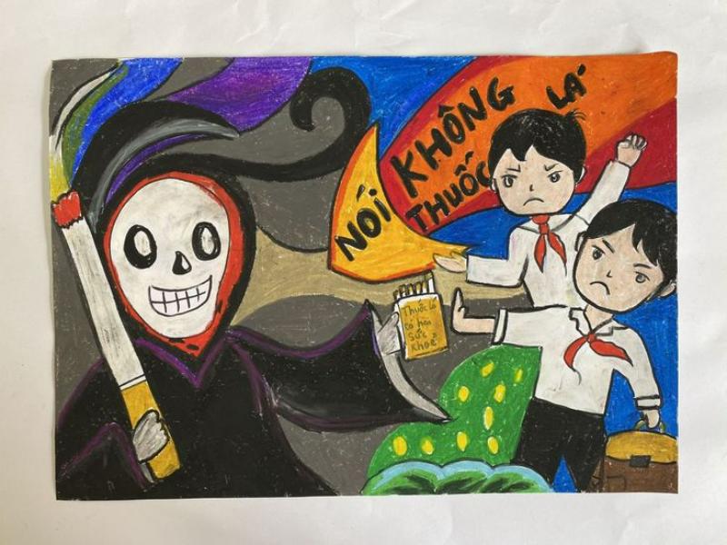 ve tranh phong chong te nan thuoc la ruoi bia