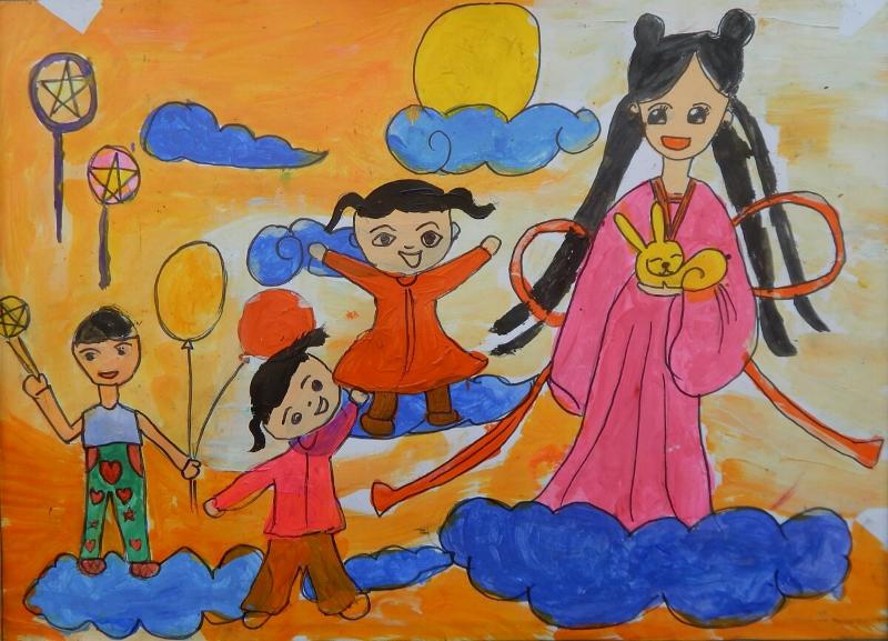 Hướng dẫn vẽ tranh trung thu đẹp và sáng tạo 14 Vẽ tranh trung thu 6