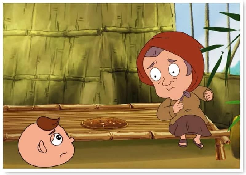 Vẽ truyện cổ tích đơn giản đẹp và sáng tạo cho học sinh 7 Mẹ Sọ Dừa ngạc nhiên khi thấy chàng bé tí hon nhưng tài giỏi, thông minh.