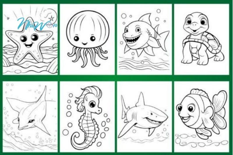 500+ Mẫu tranh tô màu con vật sống dưới nước cho bé phát triển tư duy 9 3 1