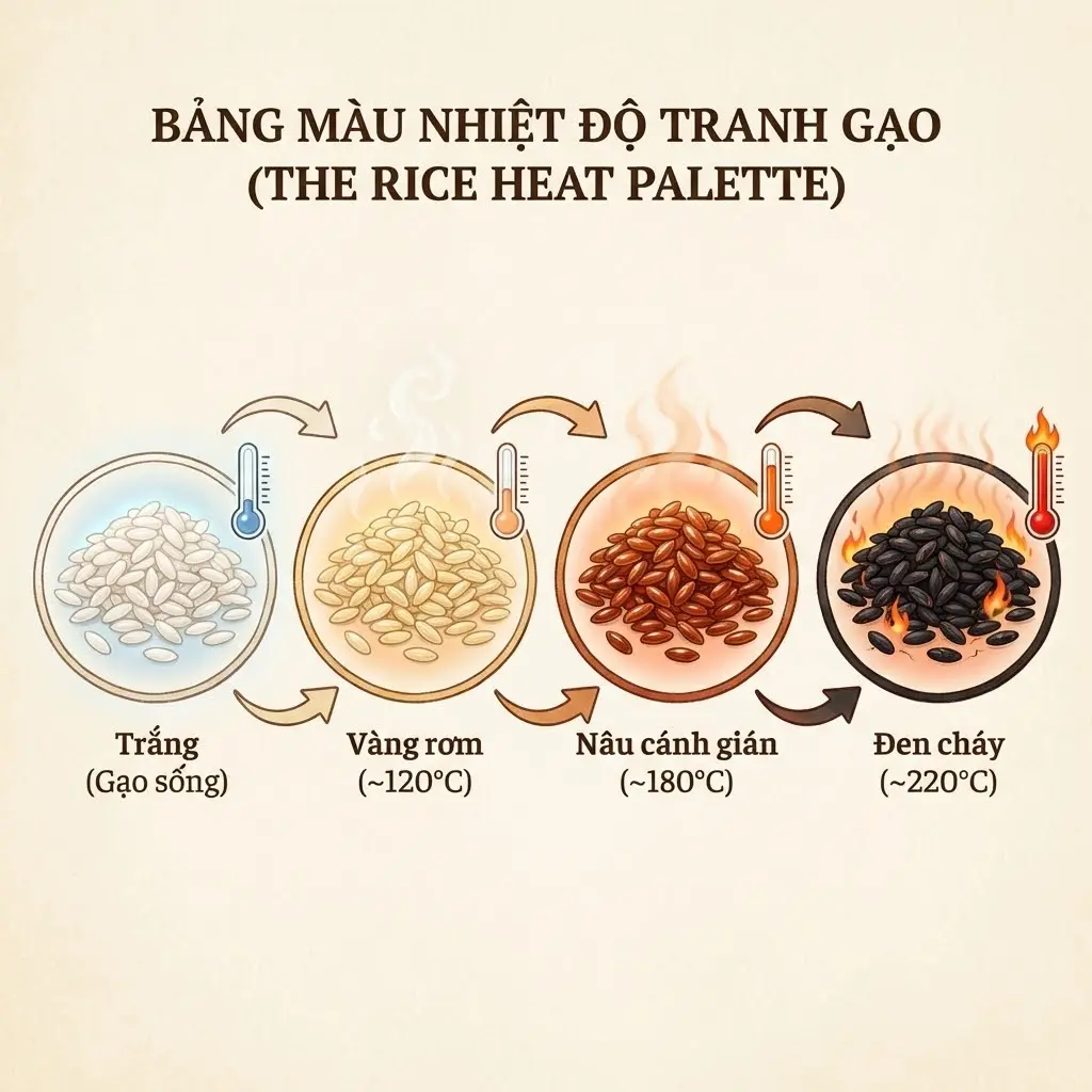 Bảng màu tranh gạo khi rang