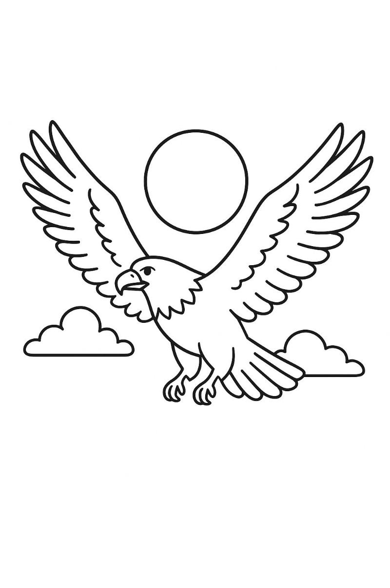 99+ Tranh tô màu chim đại bàng đẹp, dễ in, hợp mọi độ tuổi 5 dai bang bay luon8242