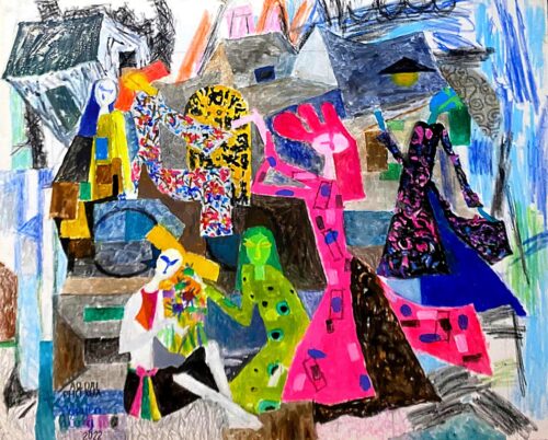 Tranh Áo Dài Phố Xưa