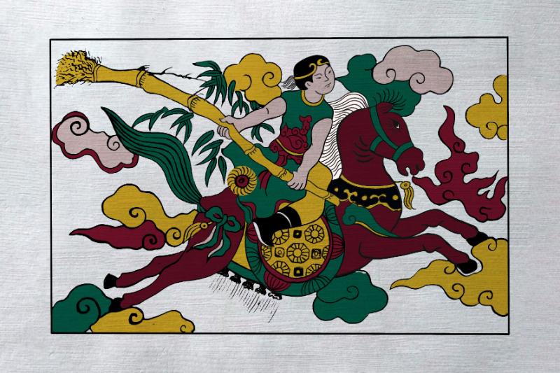 Tranh Đông Hồ Thánh Gióng Việt Nam