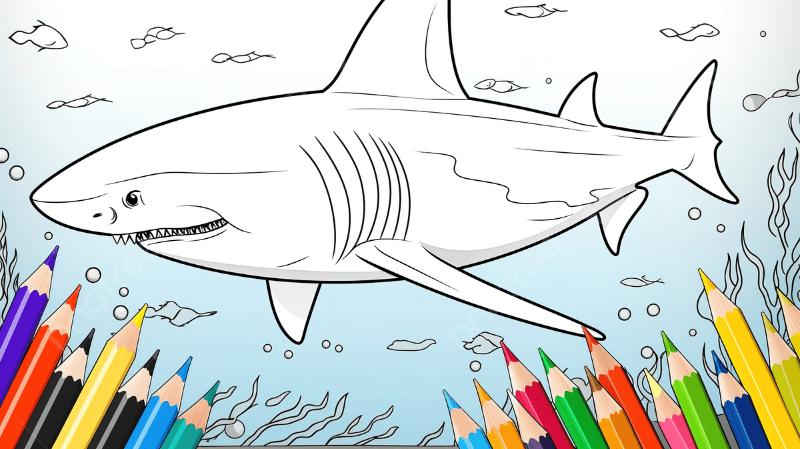 99+ Tranh tô màu cá mập đẹp dễ tô, sáng tạo cho bé 2 Tranh tô màu cá mập