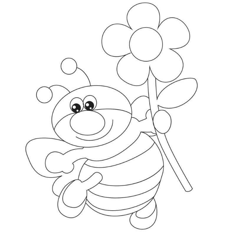 Tranh tô màu côn trùng dễ thương cho bé 3-4 tuổi