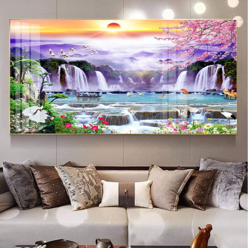 Tranh gương phong cảnh suối