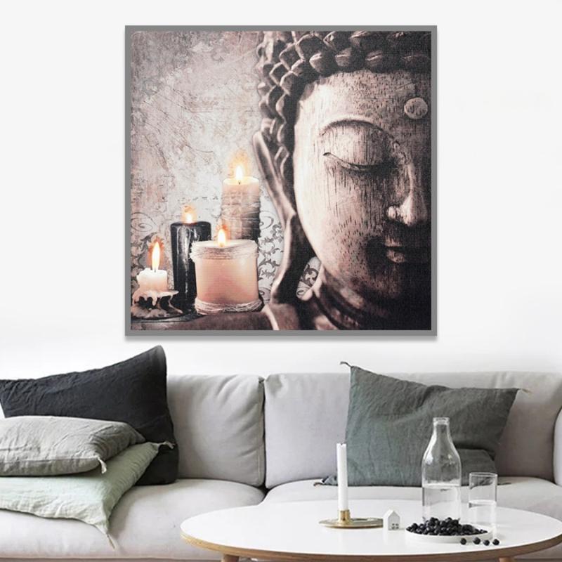 Tranh Phật canvas với vẻ đẹp mộc mạc, bình dị, tạo cảm giác dịu mắt và thanh tịnh cho không gian sống