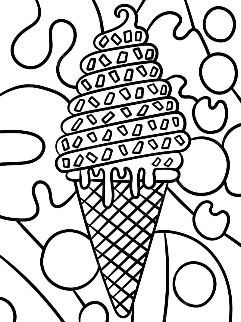 pngtree coloring page of a sweet ice cream cone vector png image 12872431