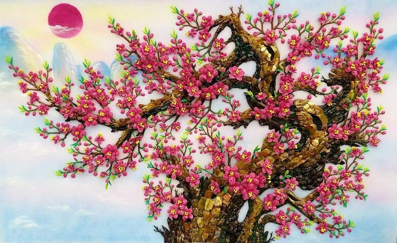 tranh hoa dao da quy