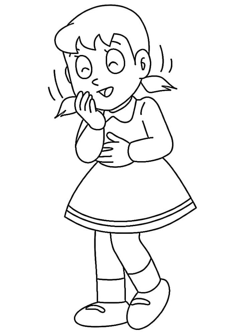 tranh to mau co be xuka dang yeu