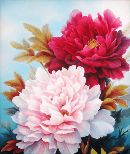 Tranh Hoa Mẫu Đơn Đỏ