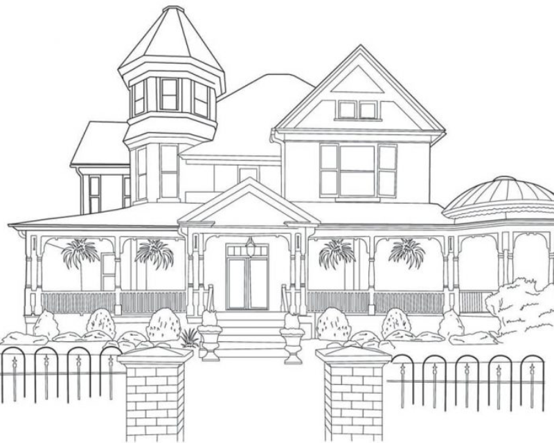 Tranh tô màu ngôi nhà cao tầng là gì?