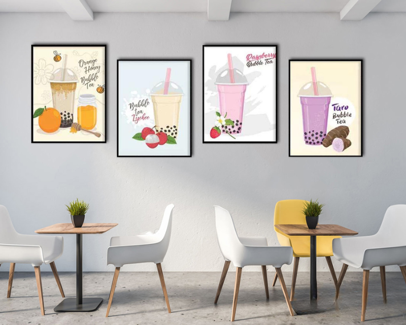 Tranh treo tường quán trà sữa