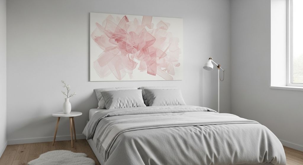 Tranh trừu tượng hoa hồng đơn giản đẹp treo phòng ngủ vợ chồng