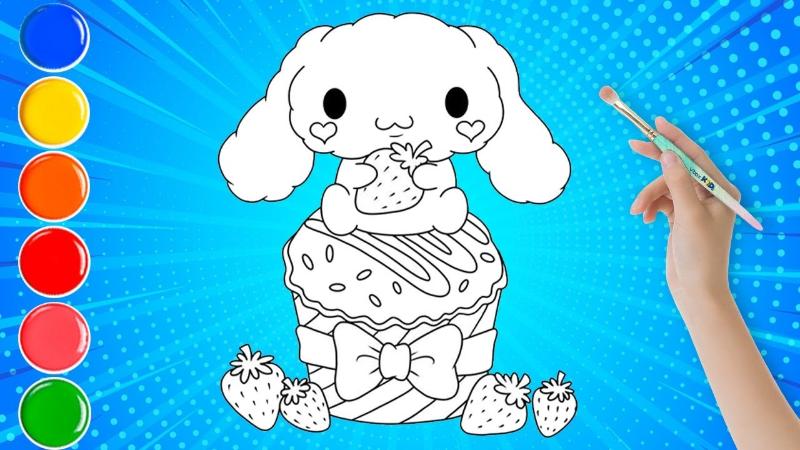 Tranh tô màu chủ đề ẩm thực đầy sáng tạo dành cho các bé lớn.