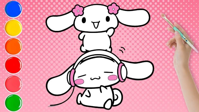 Bộ đôi Cinnamoroll dễ thương trong thế giới âm nhạc sôi động.
