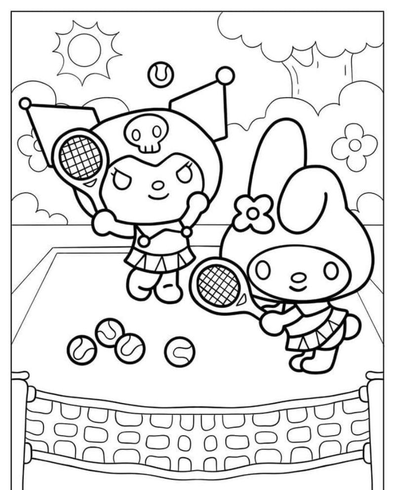 Sự kết hợp giữa Melody và các bạn trong vũ trụ Sanrio tạo nên bối cảnh phong phú cho bé thỏa sức sáng tạo.