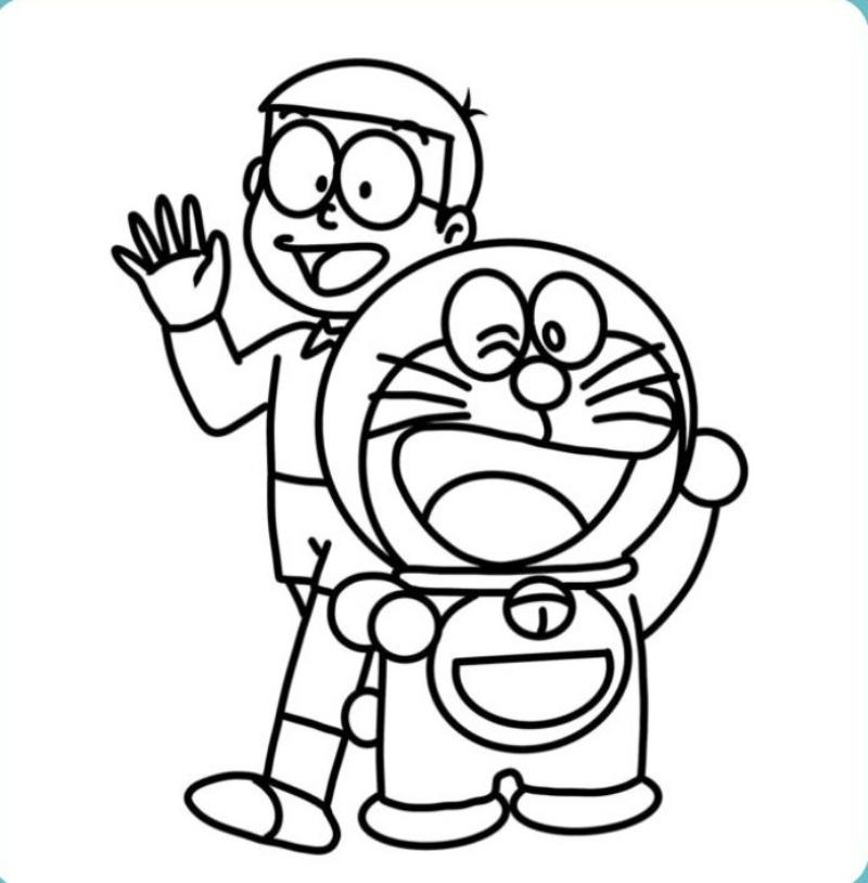 Tranh tô màu nobita cho bé 6-9 tuổi