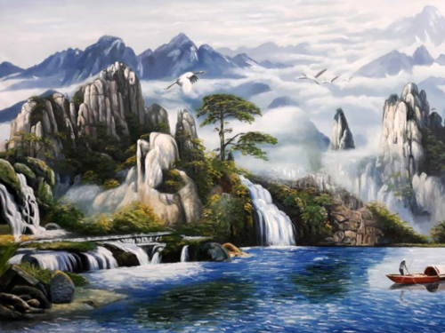 Tranh phong cảnh sơn thủy hữu tình 120x80cm