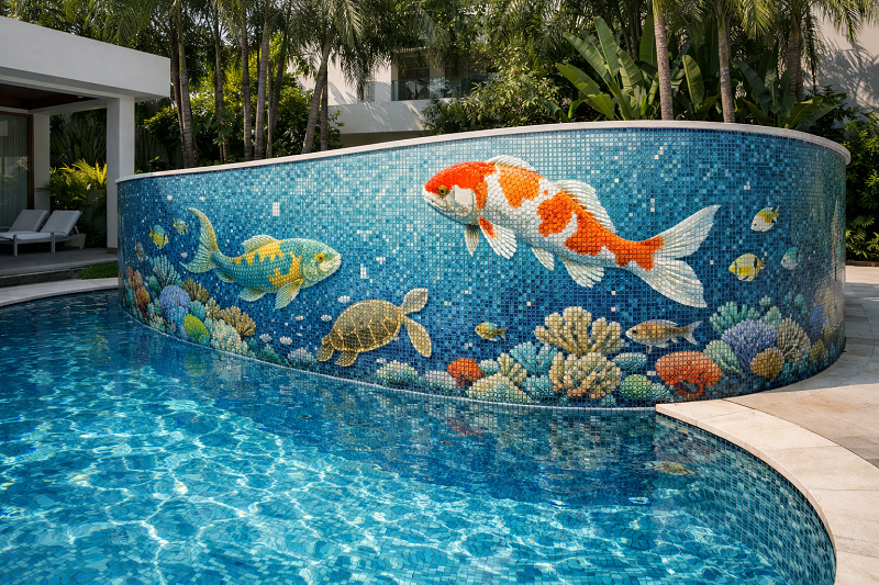 Xử lý chống thấm và ốp lại gạch mosaic cho hồ bơi biệt thự Thảo Điền bằng keo Epoxy