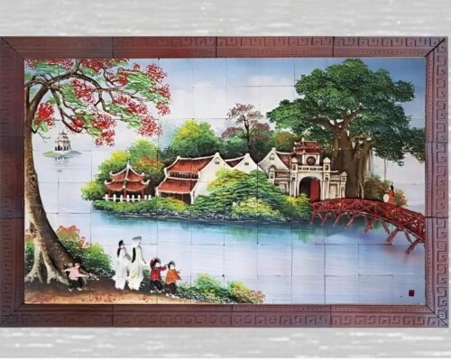 Tranh gốm ốp tường Hồ Gươm