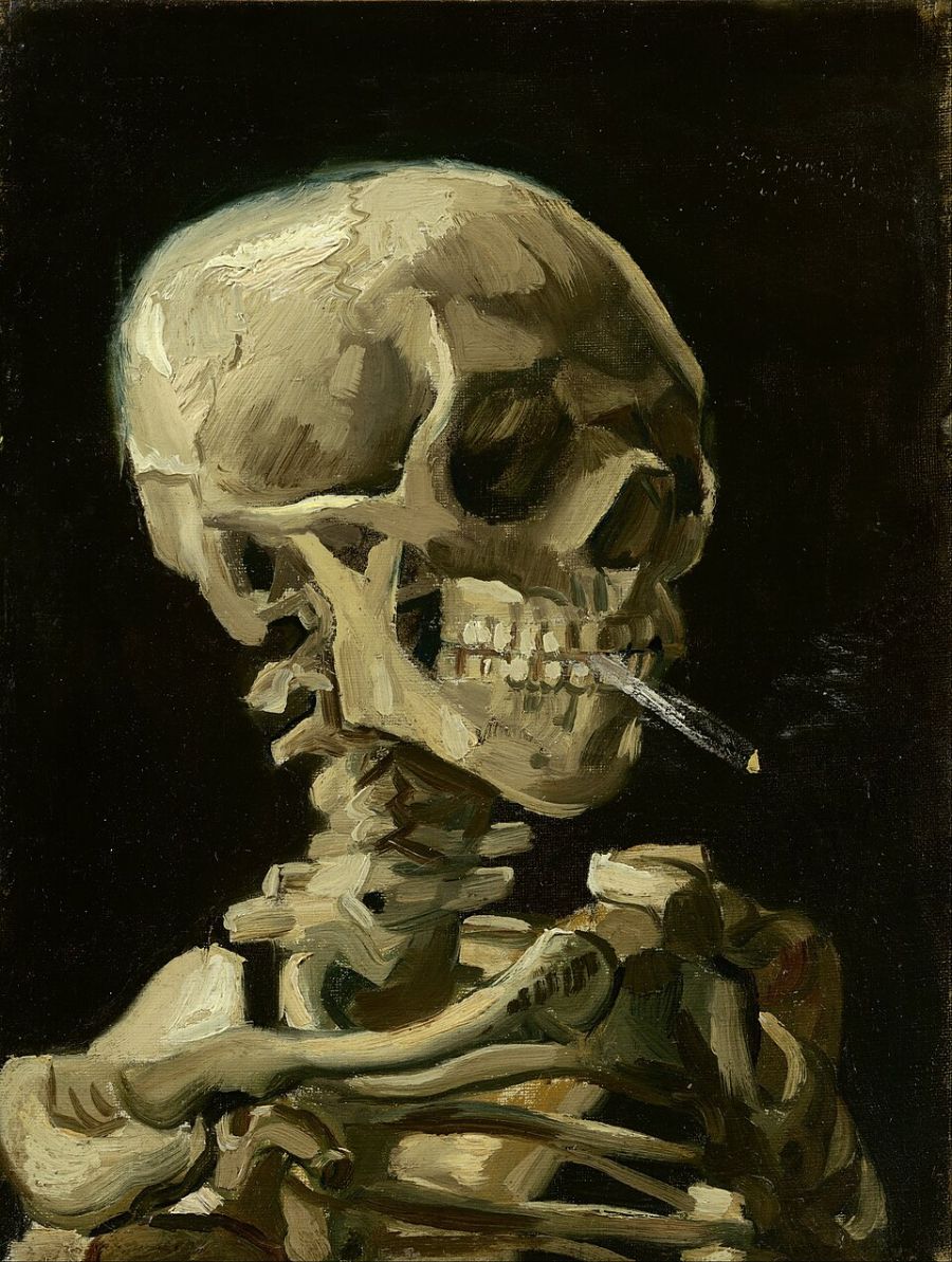 Head of a Skeleton with a Burning Cigarette (Đầu bộ xương với điếu thuốc đang cháy - 1886)