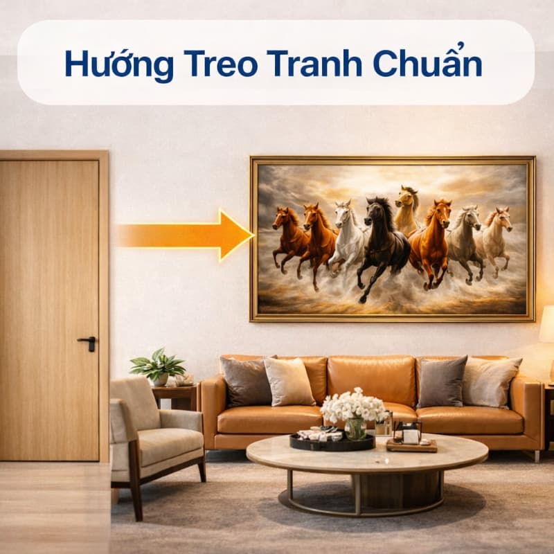 Quy tắc treo tranh mã đáo thành công bắt buộc phải hướng đầu ngựa vào trong nhà