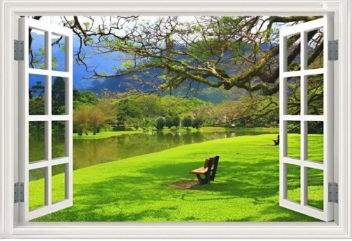 Tranh cửa sổ phong cảnh thiên nhiên