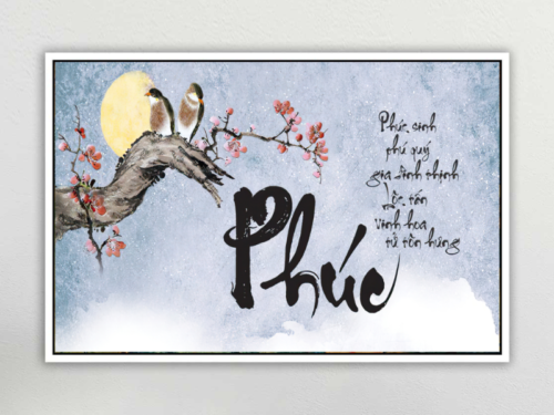 Tranh chữ Phúc – Phú quý tài lộc 120X80cm