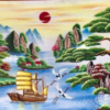 Tranh đính đá thuận buồm xuôi gió 180x90 cm
