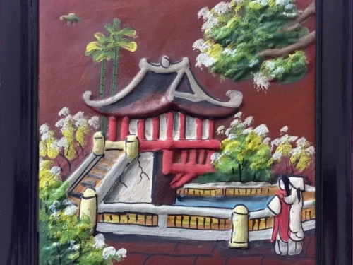 Tranh gốm phù điêu Chùa Một Cột