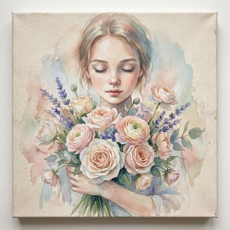 Tranh Nghệ Thuật Cô Gái Lãng Mạn 2 Tranh Nghệ Thuật Cô Gái Lãng Mạn