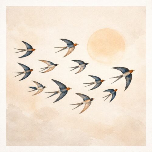 Tranh Nghệ Thuật Đàn Én Mùa Xuân