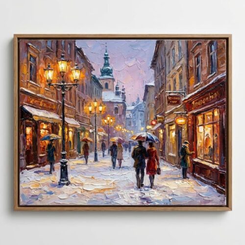Tranh Nghệ Thuật Phố Tuyết Châu Âu