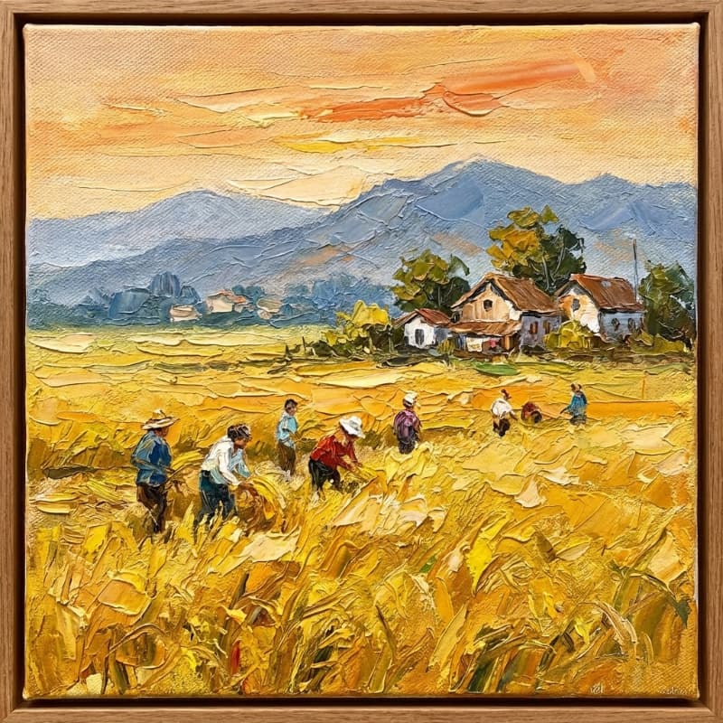 Tranh Nghệ Thuật Phong Cảnh Đồng Quê Mùa Gặt 2 Tranh Nghệ Thuật Phong Cảnh Đồng Quê Mùa Gặt