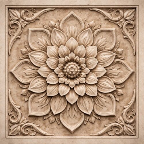 Tranh Phù Điêu Hoa Văn Mandala Cổ Điển