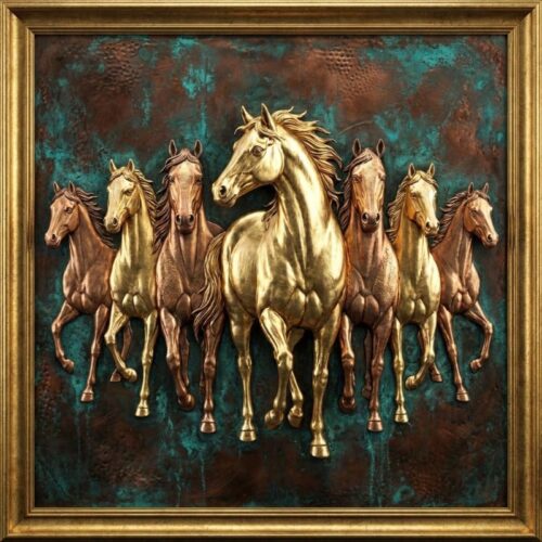 Tranh Phù Điêu Thất Mã Kim Ngọc