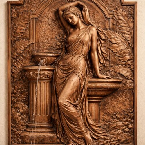 Tranh Phù Điêu Thiếu Nữ Bên Tuyền Đài