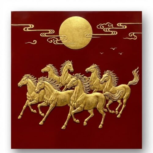 Tranh Thất Mã Hồng Nhật Cát Tường