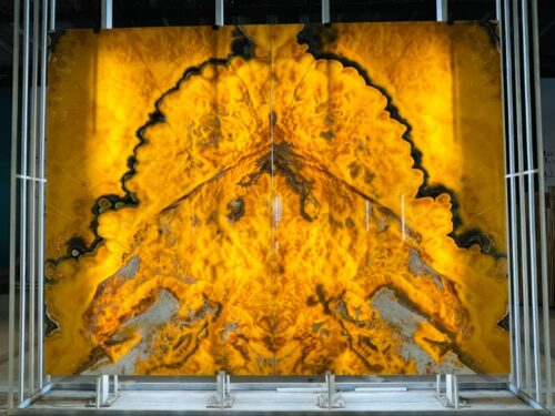 Tranh Đá Xuyên Sáng Onyx Màu Vàng