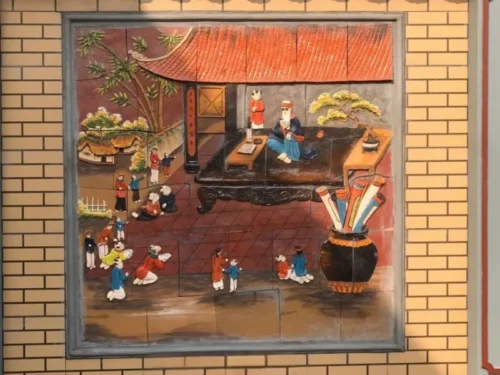 Tranh gốm Vinh Quy Bái Tổ