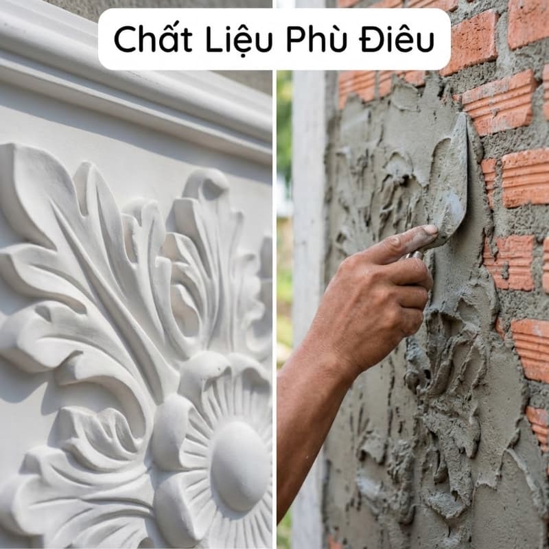 Ứng dụng tranh phù điêu composite đúc sẵn nội thất và đắp xi măng ngoại thất