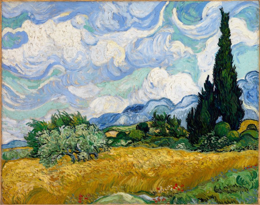 Wheat Field with Cypresses (Đồng lúa mì với cây bách - 1889)
