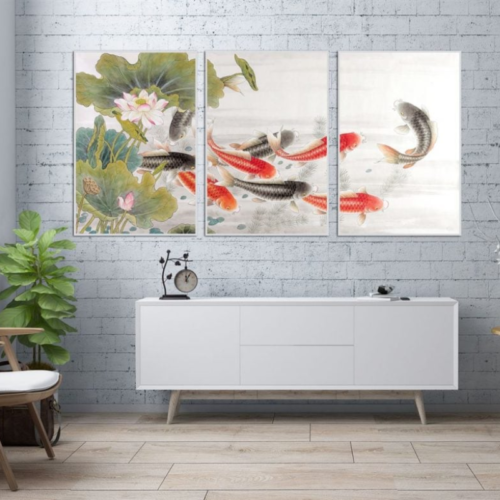 Cửu ngư quần hội bên hồ sen